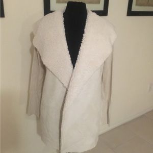 Alison andrews Cream sweater, Sherpa and suede
